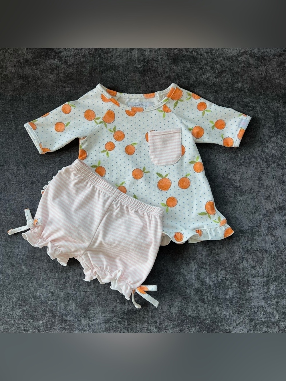 SweetHoney Girls Dreamer Shortie Set in Clementine Size 12 Months